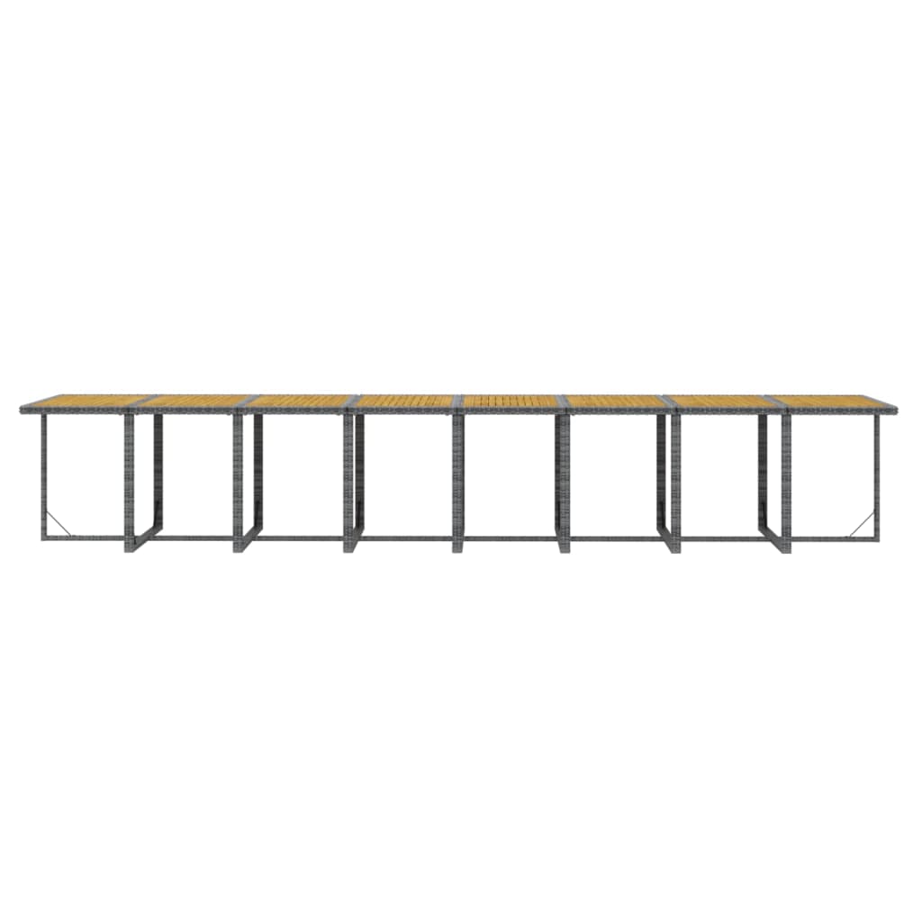 Matgrupp för trädgården med dynor 21 delar konstrotting grå