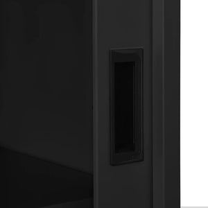 Dokumentskåp med skjutdörr och odlingslåda antracit stål