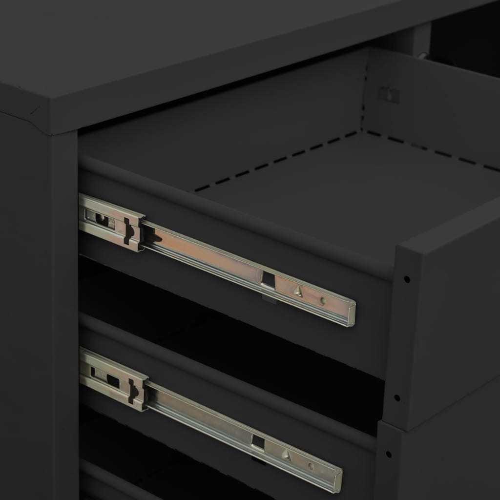 Dokumentskåp med odlingslåda antracit 90x40x125 cm stål