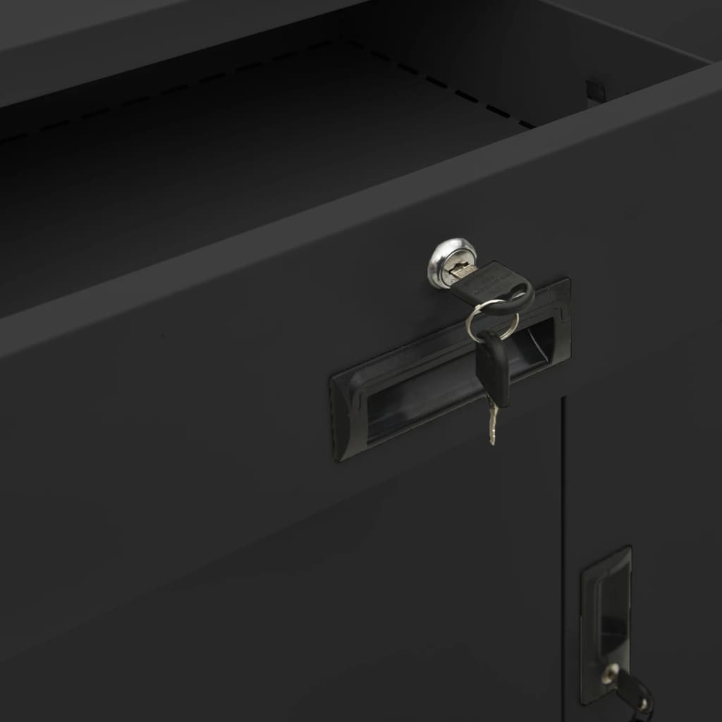 Dokumentskåp med odlingslåda antracit 90x40x125 cm stål