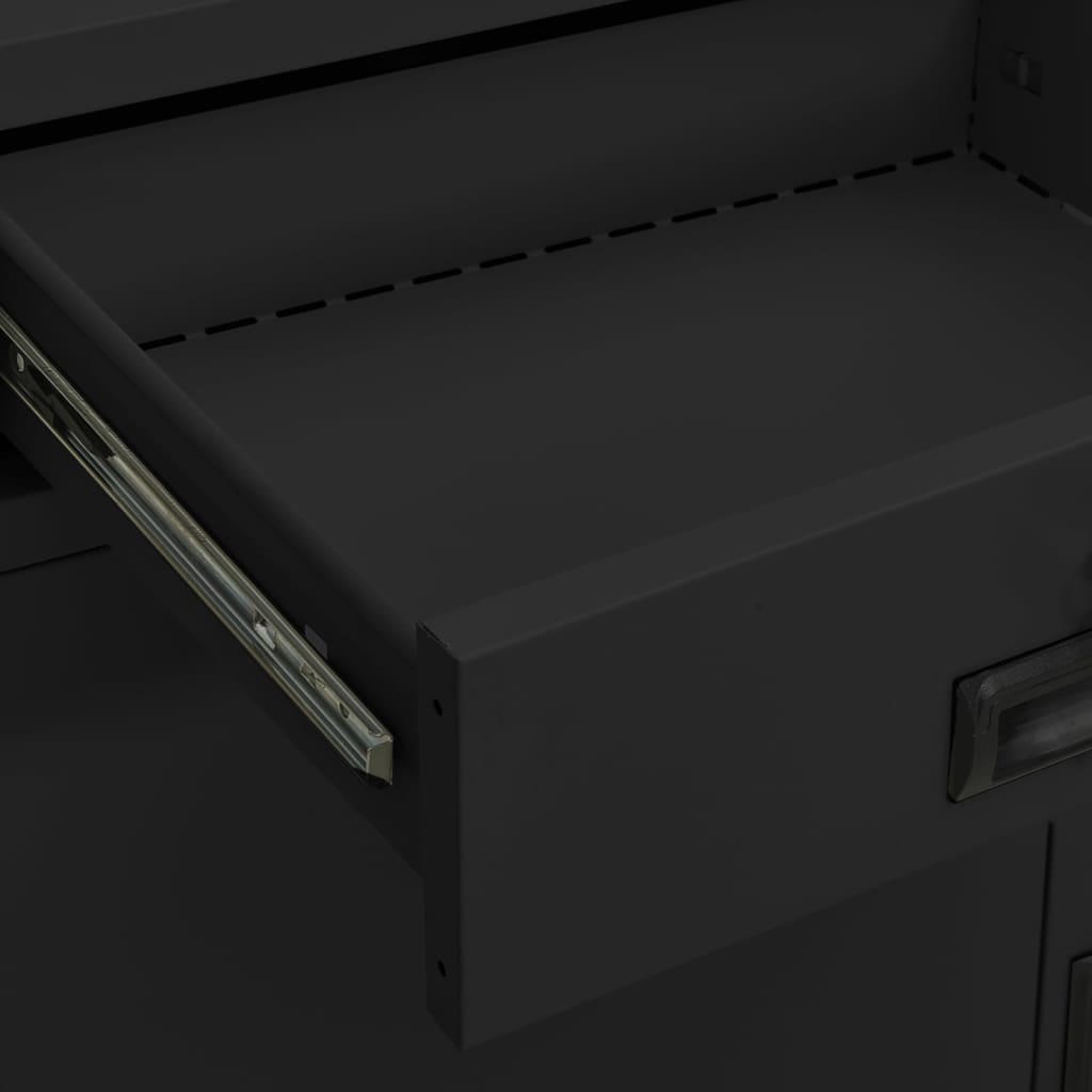 Dokumentskåp med odlingslåda antracit 90x40x125 cm stål