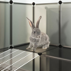 Smådjursbur svart 143x107x93 cm PP och stål