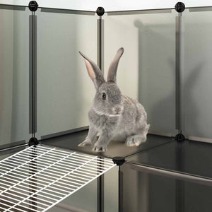 Smådjursbur svart 142x74x93 cm PP och stål