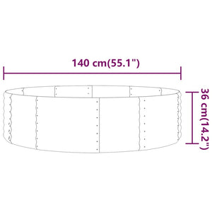 Odlingslåda galvaniserat stål 140x140x36 cm antracit
