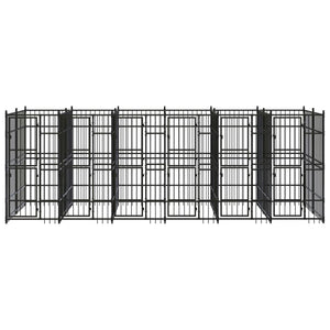 Hundgård för utomhusbruk stål 11,06 m²