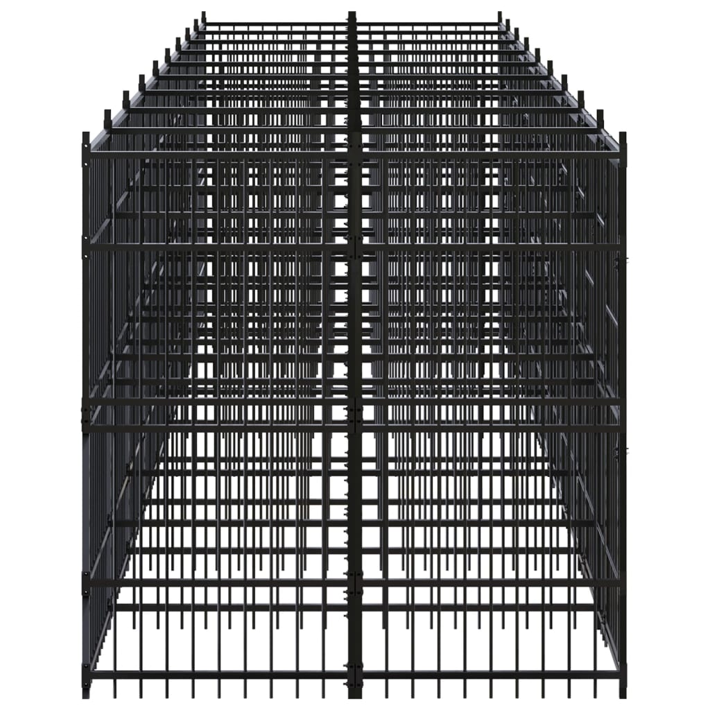 Hundgård för utomhusbruk stål 16,59 m²
