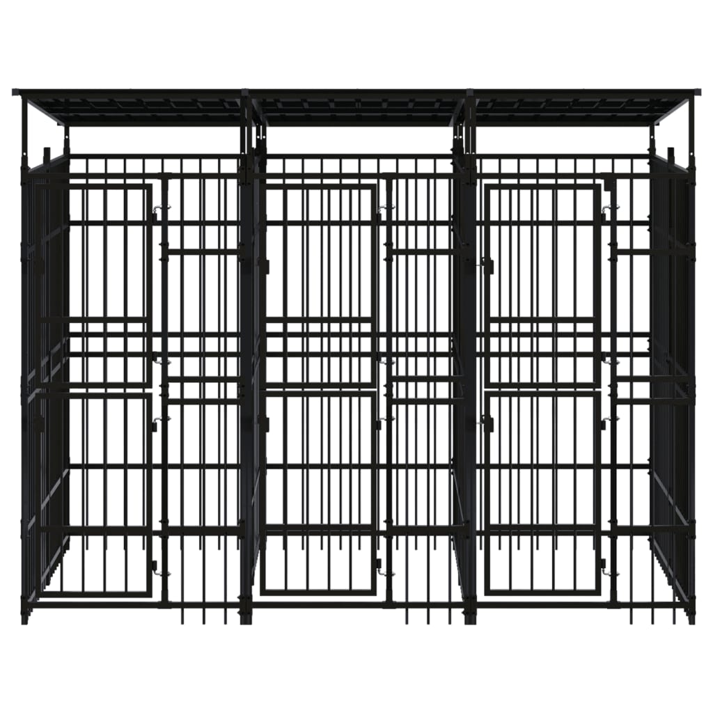 Hundgård för utomhusbruk ståltak 5,53 m²