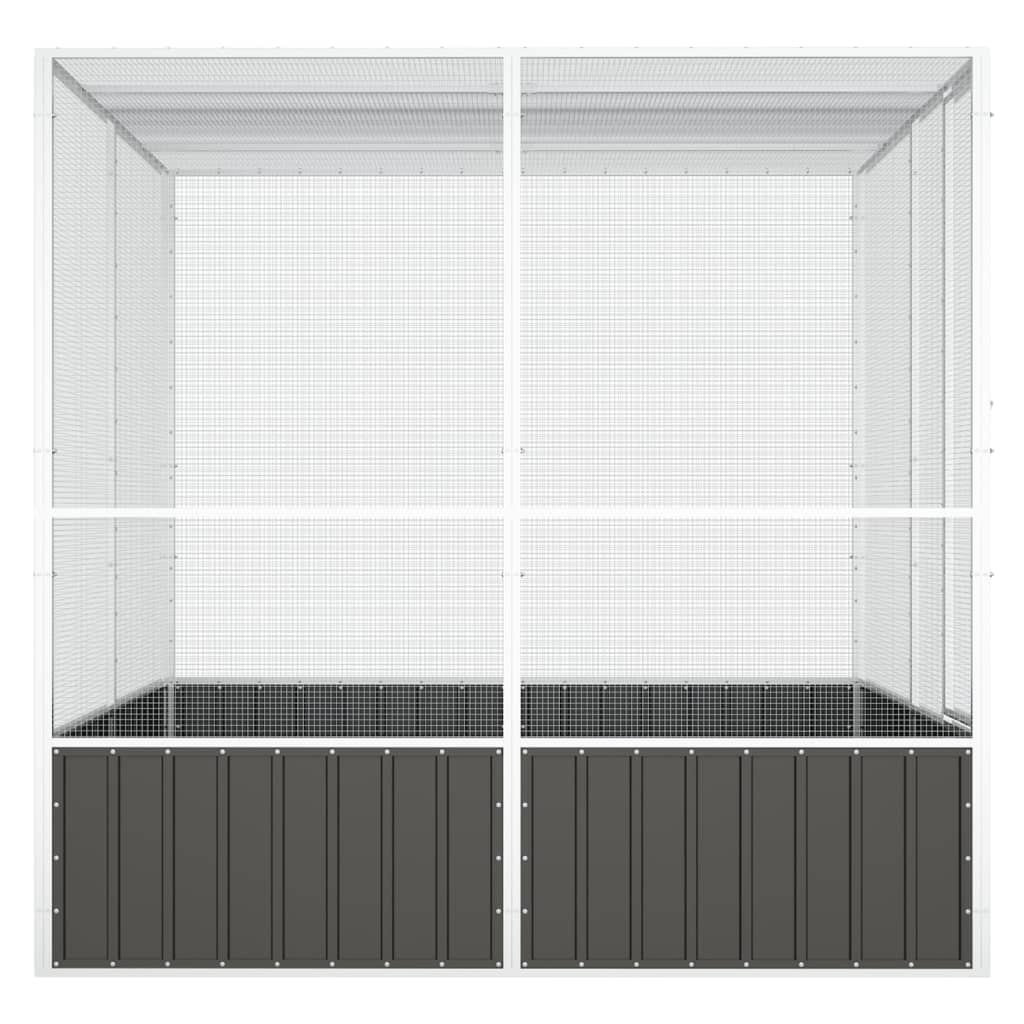 Fågelbur antracit 213,5x217,5x211,5 cm galvaniserat stål