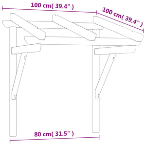 Entrétak 100x100x80 cm impregnerad massiv furu