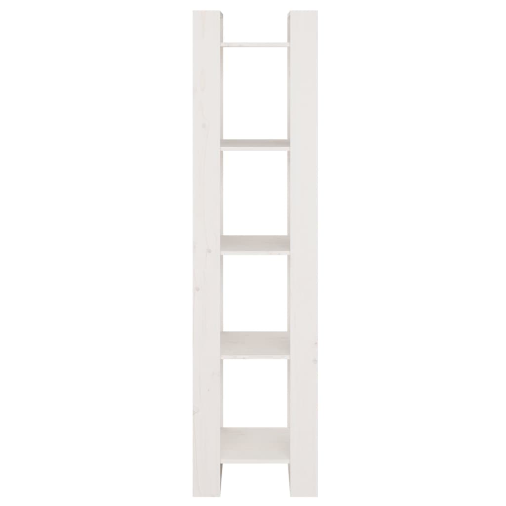 Bokhylla/Rumsavdelare vit 41x35x160 cm massiv furu