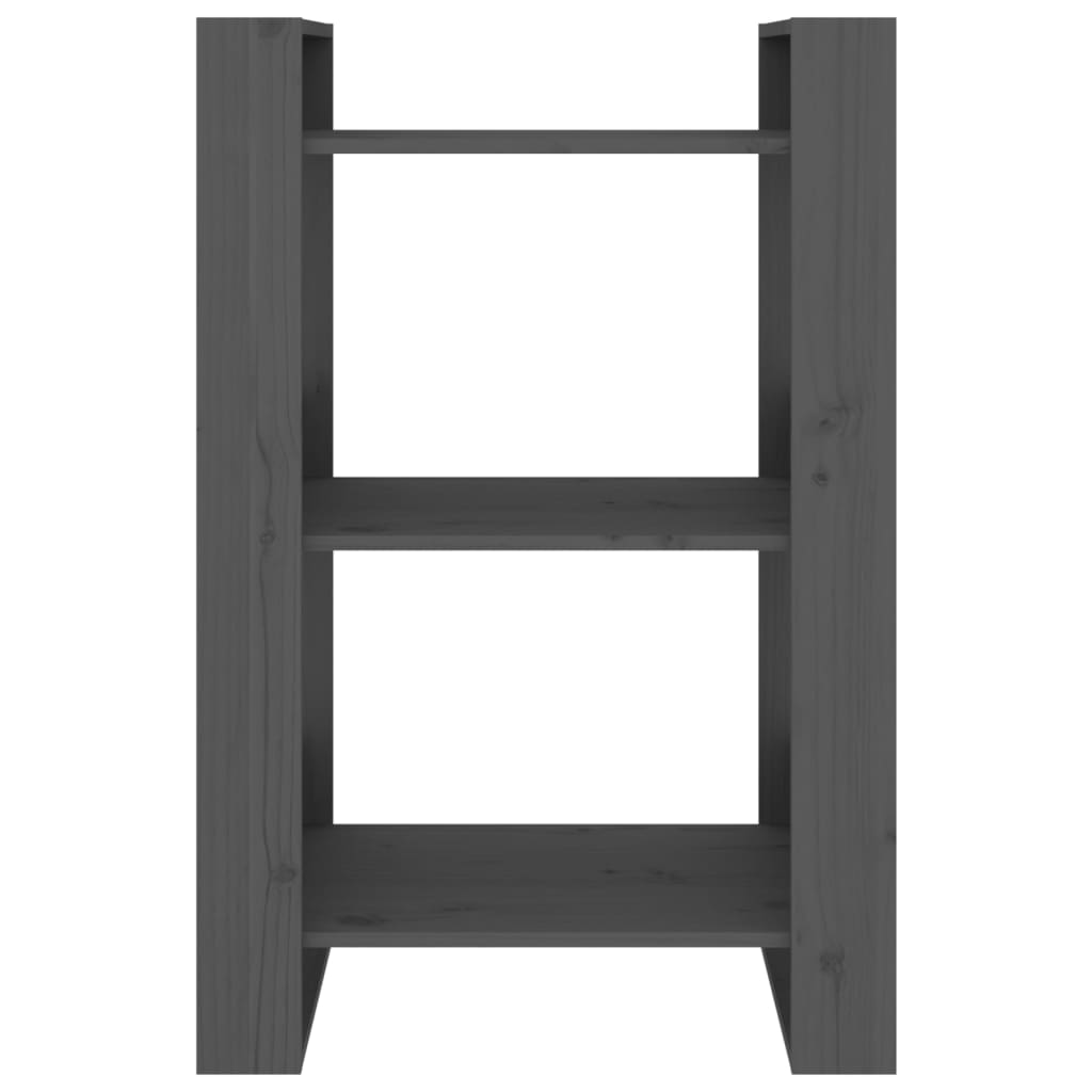 Bokhylla/Rumsavdelare grå 60x35x91 cm massiv furu