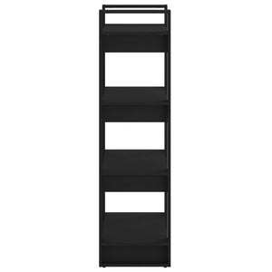 Bokhylla/Rumsavdelare svart 60x35x125 cm massiv furu