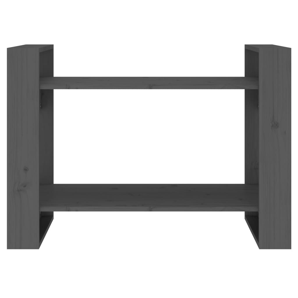 Bokhylla/rumsavdelar grå 80x35x56,5 cm massiv furu