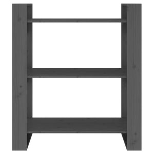 Bokhylla/rumsavdelare grå 80x35x91 cm massiv furu