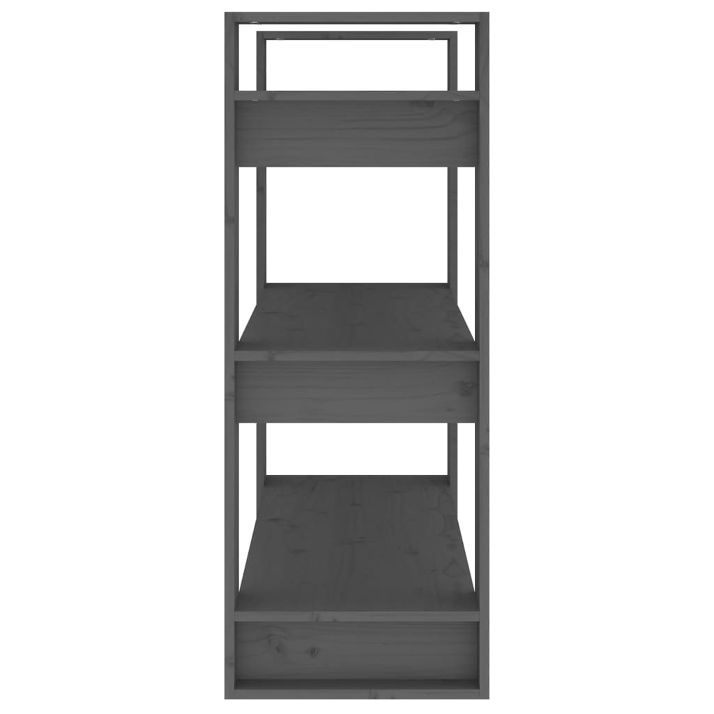 Bokhylla/rumsavdelare grå 80x35x91 cm massiv furu