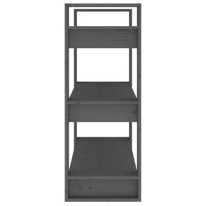 Bokhylla/rumsavdelare grå 80x35x91 cm massiv furu