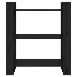 Bokhylla/rumsavdelare svart 80x35x91 cm massiv furu