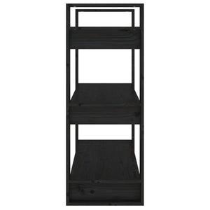 Bokhylla/rumsavdelare svart 80x35x91 cm massiv furu
