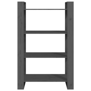 Bokhylla/Rumsavdelare grå 80x35x125 cm massiv furu