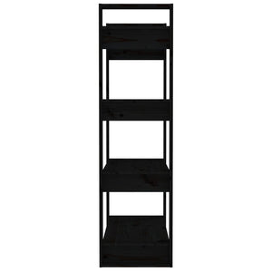 Bokhylla/Rumsavdelare svart 80x35x125 cm massiv furu