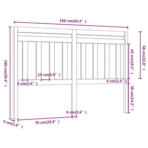 Sänggavel grå 166x4x100 cm massiv furu