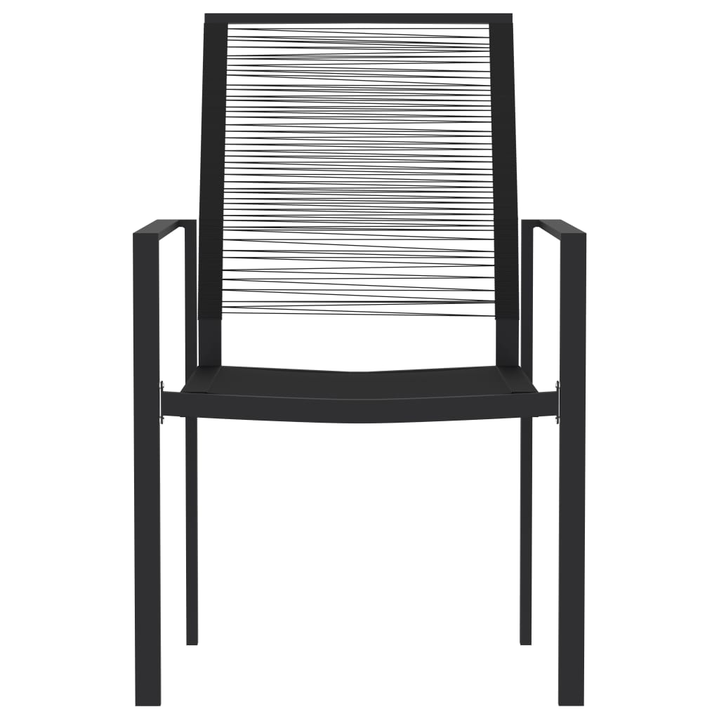 Matgrupp för trädgården 7 delar svart