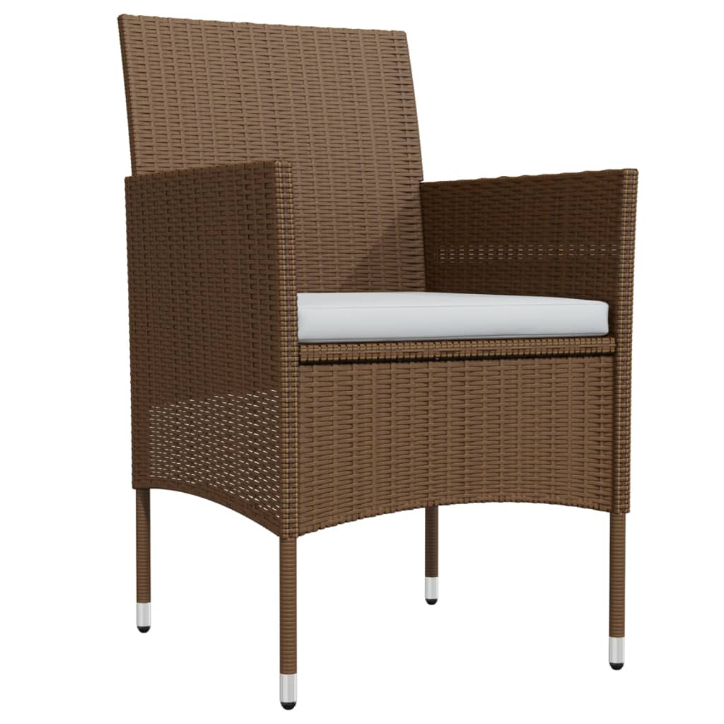 Matgrupp för trädgården med dynor 3 delar brun och svart