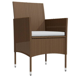 Matgrupp för trädgården med dynor 7 delar brun och svart