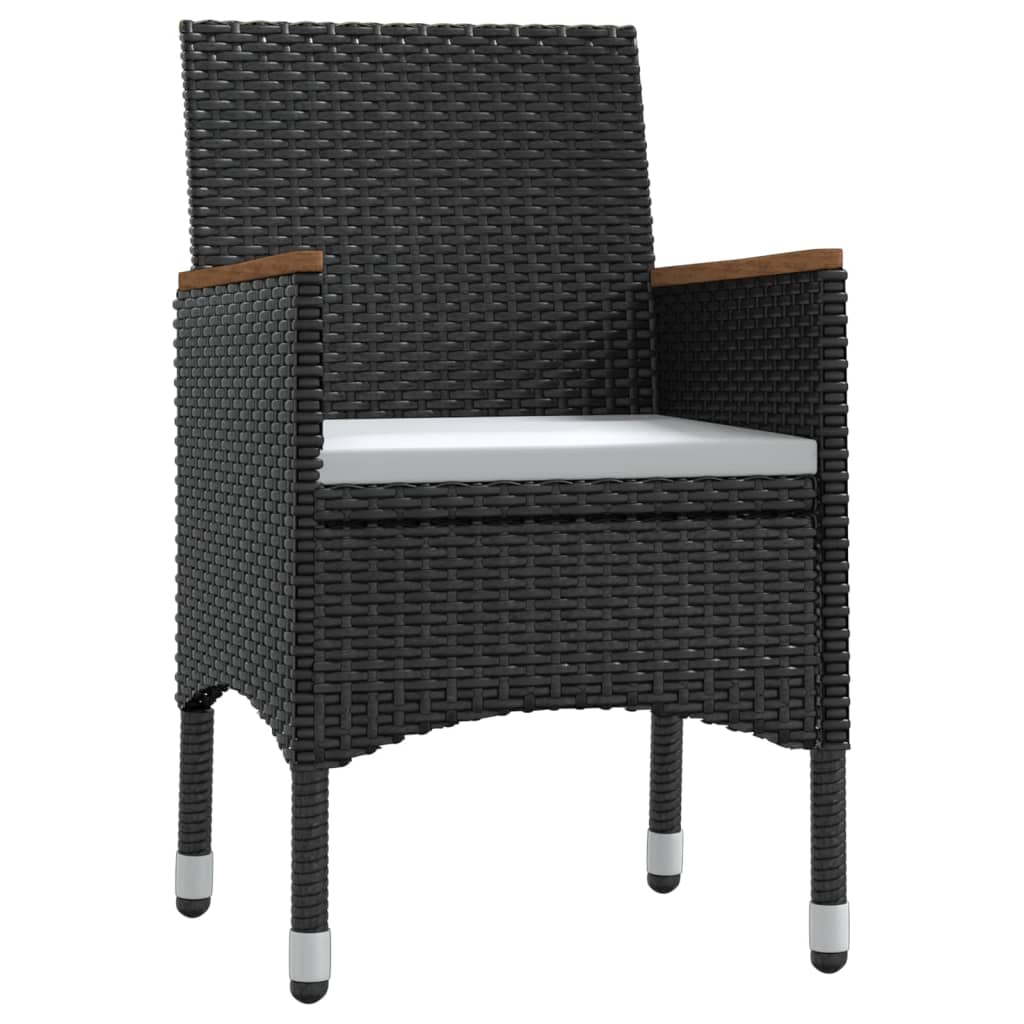 Matgrupp för trädgården med dynor 5 delar svart