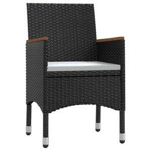 Matgrupp för trädgården med dynor 7 delar svart