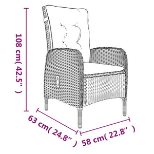 Matgrupp för trädgården med dynor grå och svart