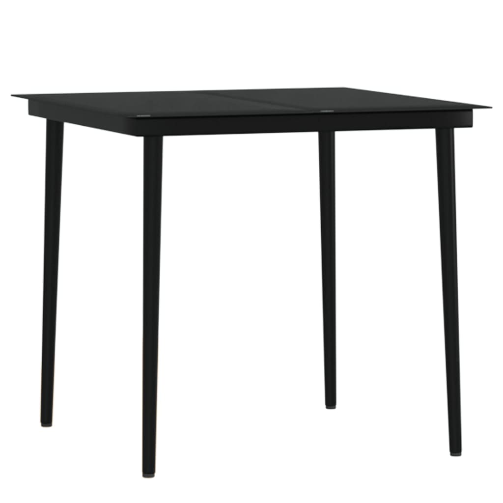 Matgrupp för trädgården med dynor 5 delar svart