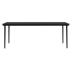 Matgrupp för trädgården med dynor 7 delar svart