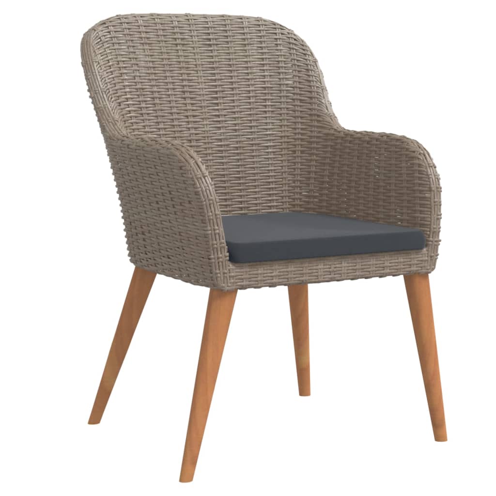 Matgrupp för trädgården med dynor 9 delar brun