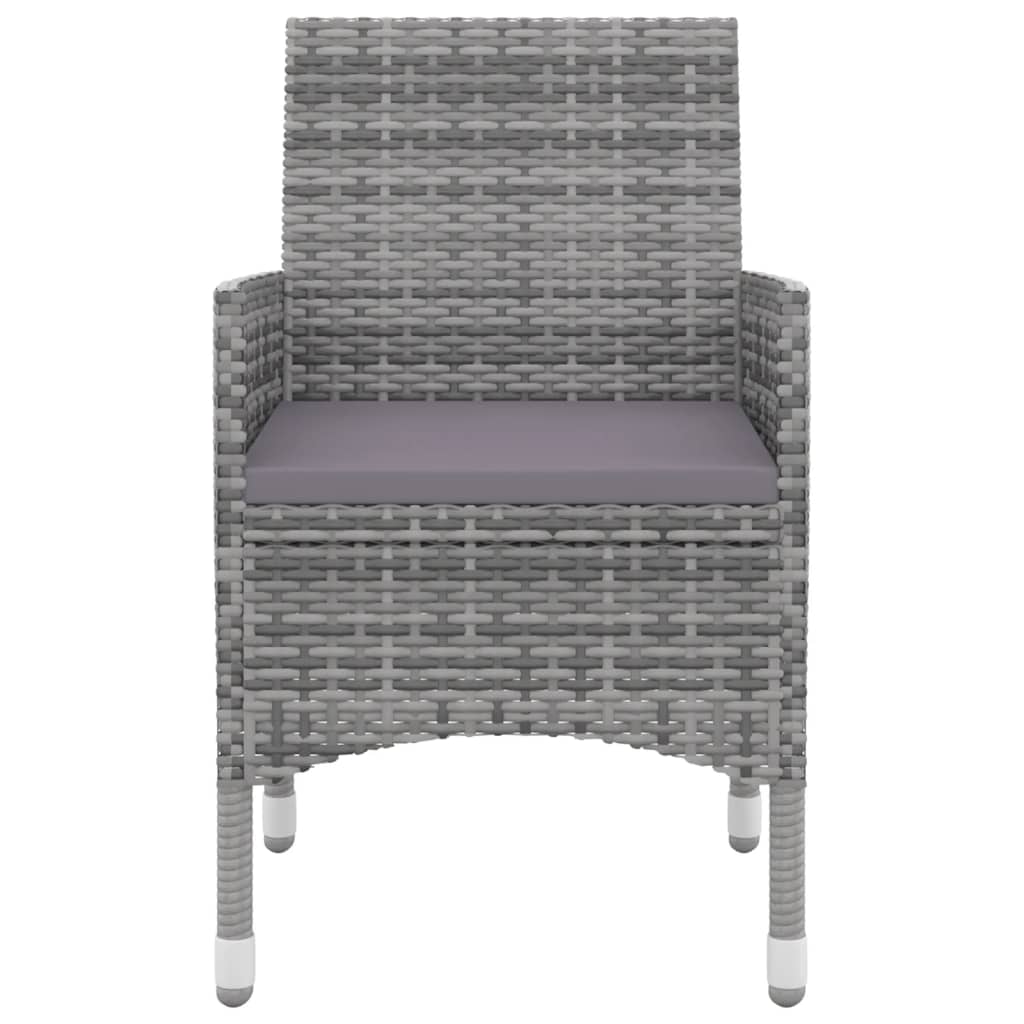 Matgrupp för trädgården 3 delar med dynor konstrotting och glas