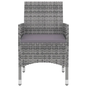 Matgrupp för trädgården 3 delar med dynor konstrotting och glas