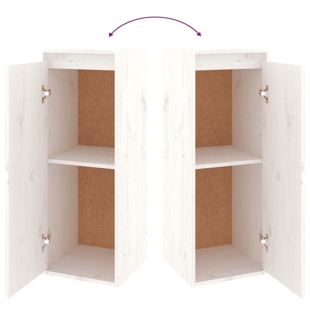 Tv-bänk 2 st vit massiv furu