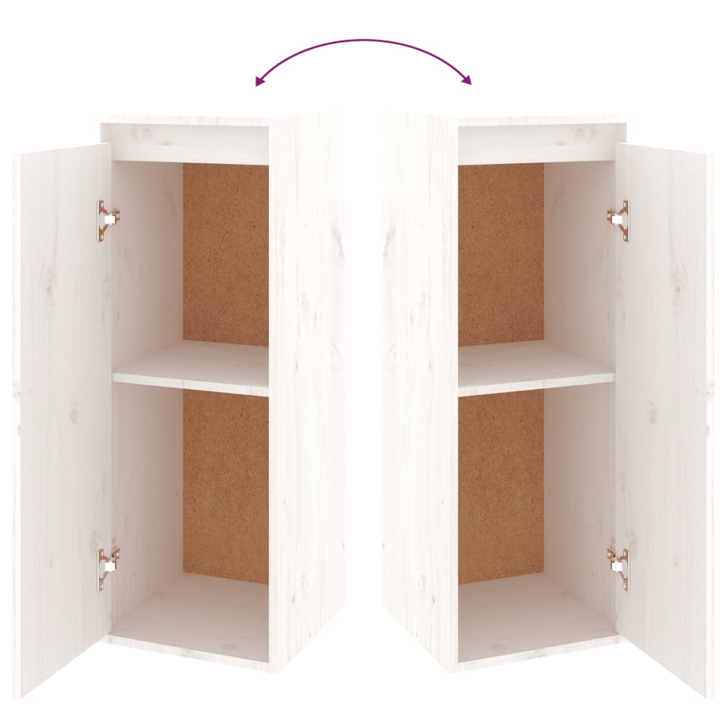 Tv-bänk 3 st vit massiv furu