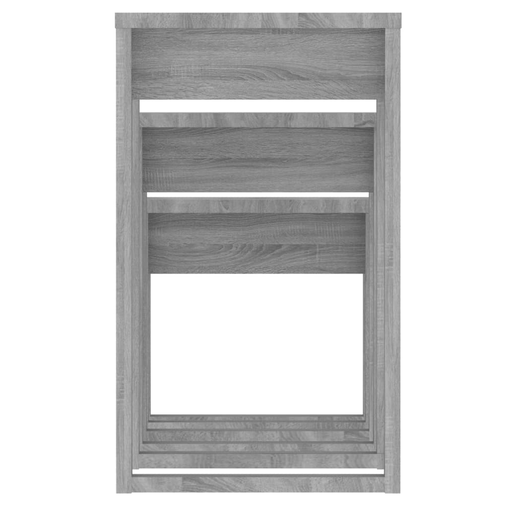 Satsbord 3 st grå sonoma konstruerat trä