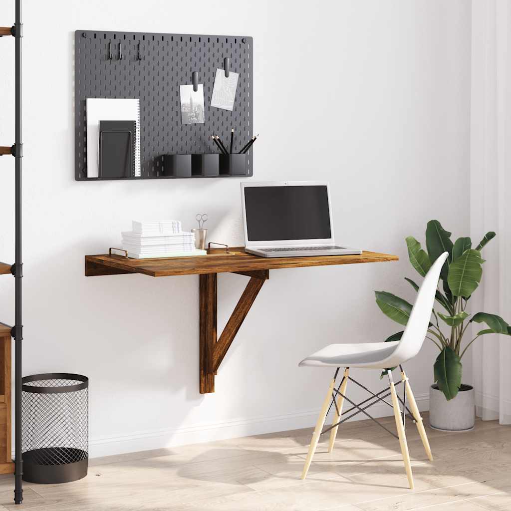 Väggbord rökfärgad ek 100x60x56 cm konstruerat trä