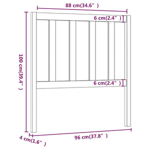 Sänggavel honungsbrun 96x4x100 cm massiv furu