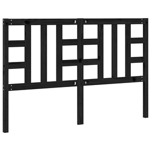 Sänggavel svart 146x4x100 cm massiv furu