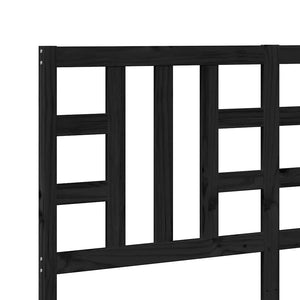 Sänggavel svart 146x4x100 cm massiv furu