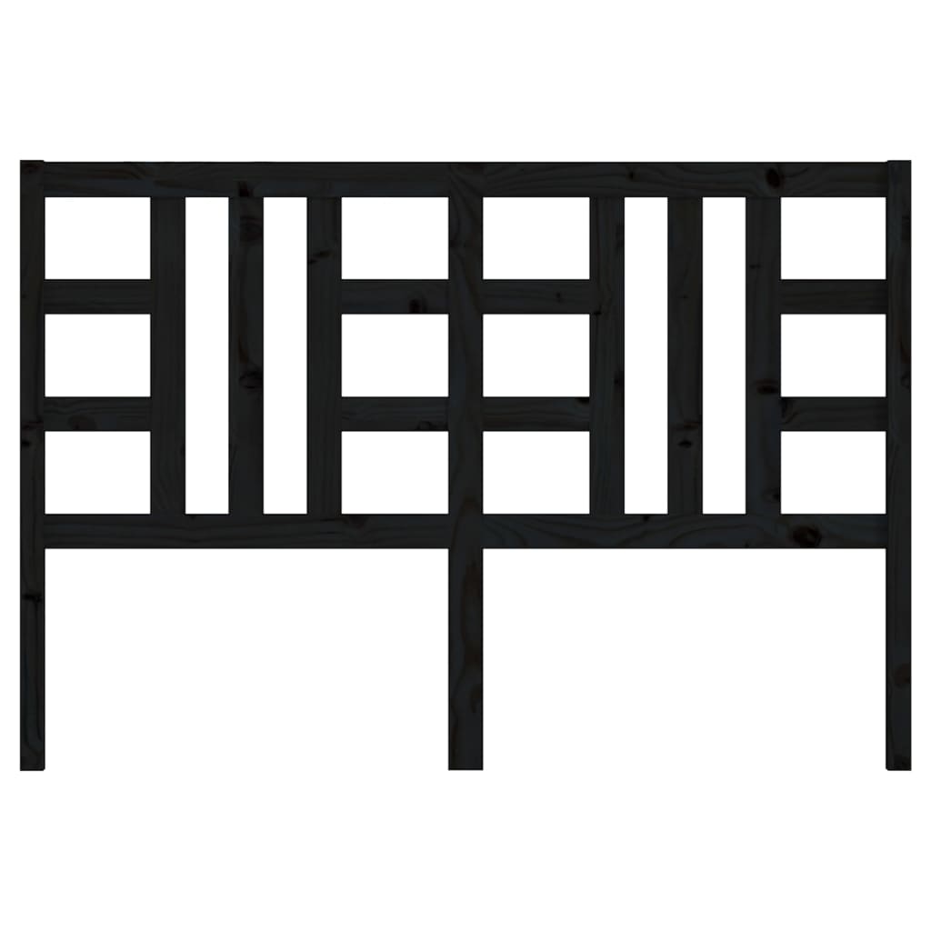 Sänggavel svart 166x4x100 cm massiv furu