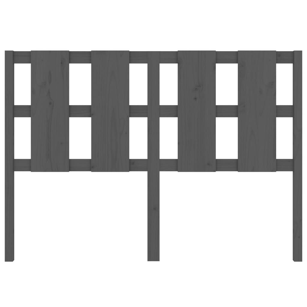 Sänggavel grå 125,5x4x100 cm massiv furu