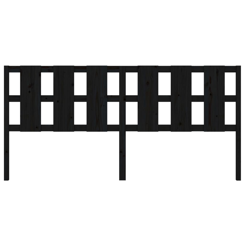 Sänggavel svart 205,5x4x100 cm massiv furu