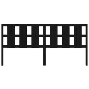 Sänggavel svart 205,5x4x100 cm massiv furu