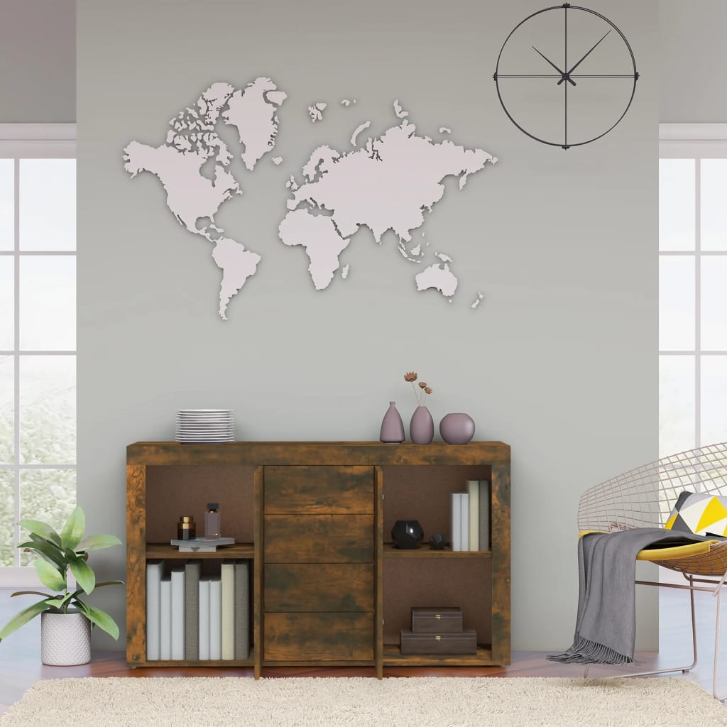 Skänk rökfärgad ek 120x36x69 cm konstruerat trä