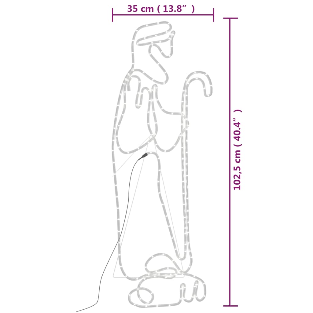 Juldekoration herde och får med 168 LEDs 102,5x35 cm