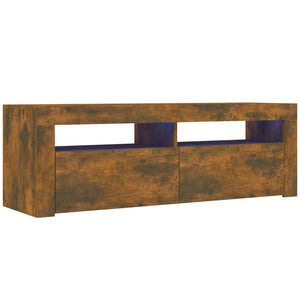 Tv-bänk med LED-belysning rökfärgad ek 120x35x40 cm